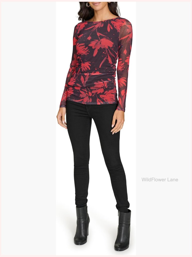 Long Sleeve V-Neck T-Shirt Slim Fit Stretch Top